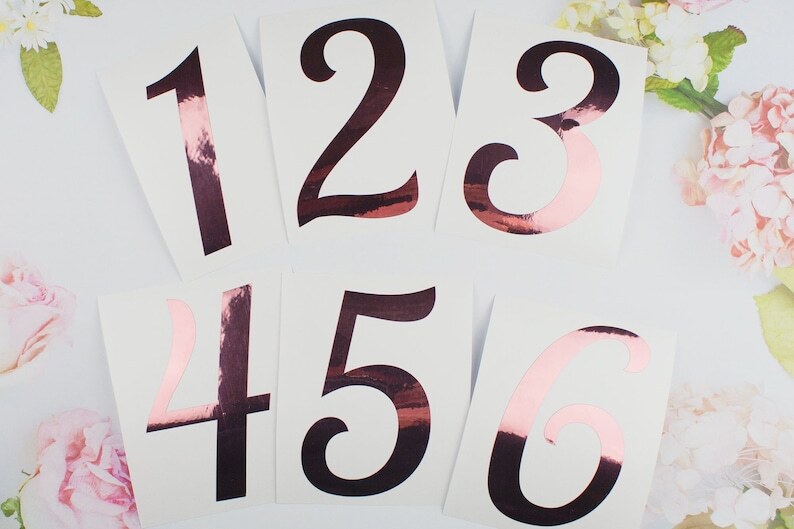 Vinyl Table Numbers Stickers