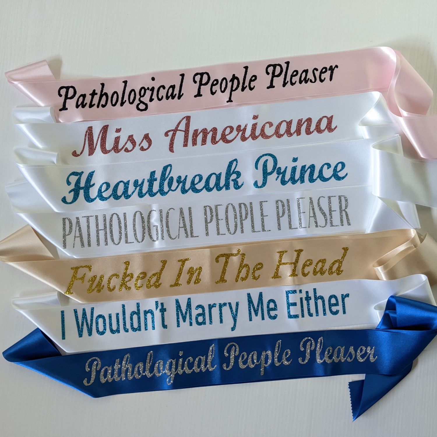 Luxury Personalised Concert or Pageant Sash, Any Phrase, Available In Many Colours For All Occasions, Chose Your Font Style and Add Text