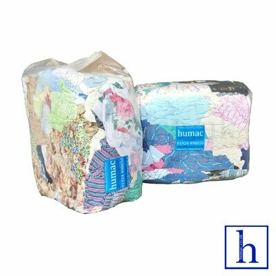 20KG - Cottons Mix - General Mixed Cotton Wiper - Wiping Cloth Rags - HUMAC