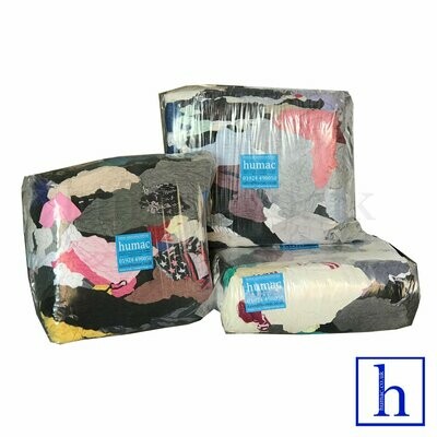 20kg Bag Mixed Coloured Cleaning Rags General Wipers Mixed Wiping Cloths 