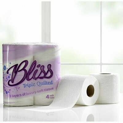BLISS 3PLY TOILET ROLL 80 SOFT QUILTED - OLS