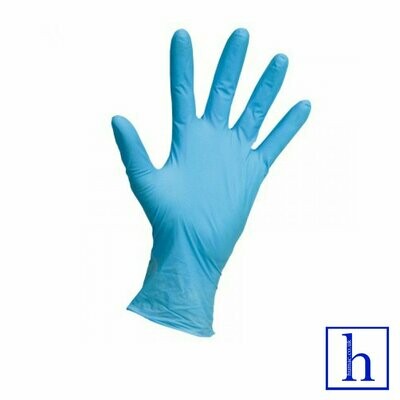 LARGE - Nitrile Powder Free Disposable Gloves x 100 - BLUE - OLS