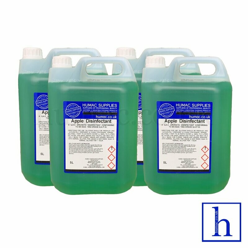20L - APPLE - Fresh Fragrance Disinfectant Deodoriser Cleaner - Wheelie Bin, Pet Kennel, Patio  - OLS