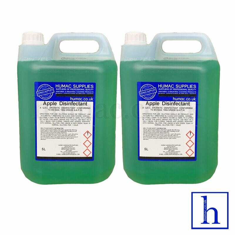 10L - APPLE DISINFECTANT - Fresh Fragrance Deodoriser Cleaner - Wheelie Bin, Pet Kennel, Patio - OLS