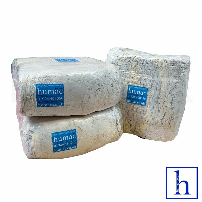 30KG WHITE TSHIRT HOSIERY - WIPING CLOTH RAGS - OLS
