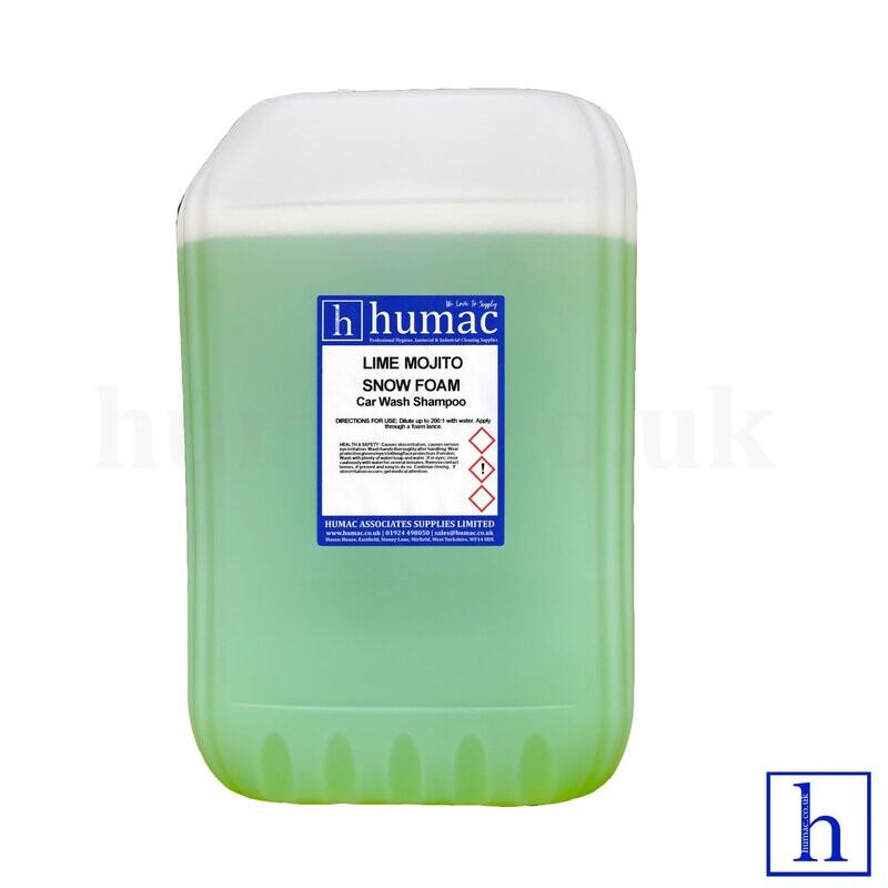 25L - LIME MOJITO - HI FOAM SNOW FOAM SHAMPOO SOAP 25 LITRES DRUM VEHICLE CAR WASH DETAIL - BGHF - HUMAC