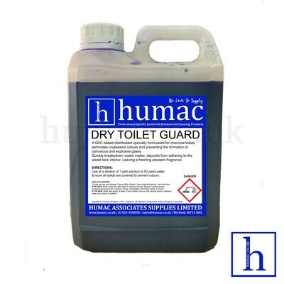 2L - Blue Dry Toilet Guard Toilet Chemical Tank Fluid Caravan Cassette Portable HUMAC (2LB)