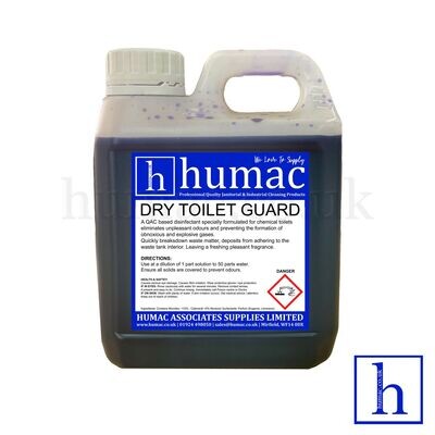 1L - Blue Dry Toilet Guard Toilet Chemical Tank Fluid Caravan Cassette Portable HUMAC (1LB)