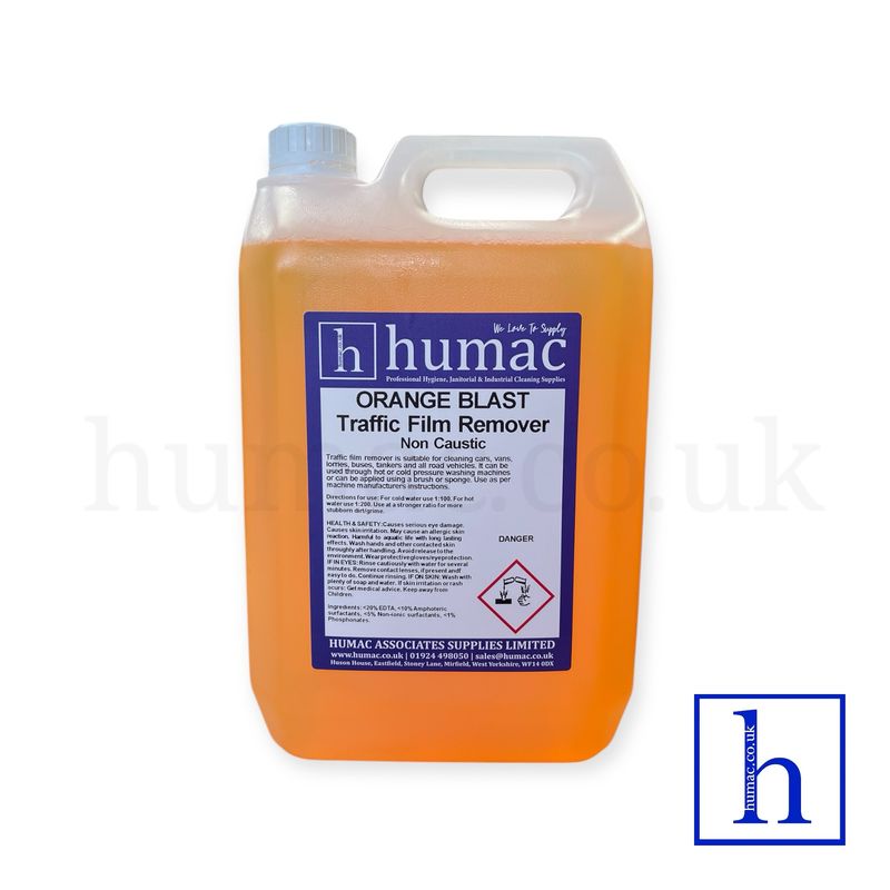5L - ORANGE TFR Traffic Film Remover Non Caustic 5L Heavy Duty Degreaser Dirt Muck HUMAC