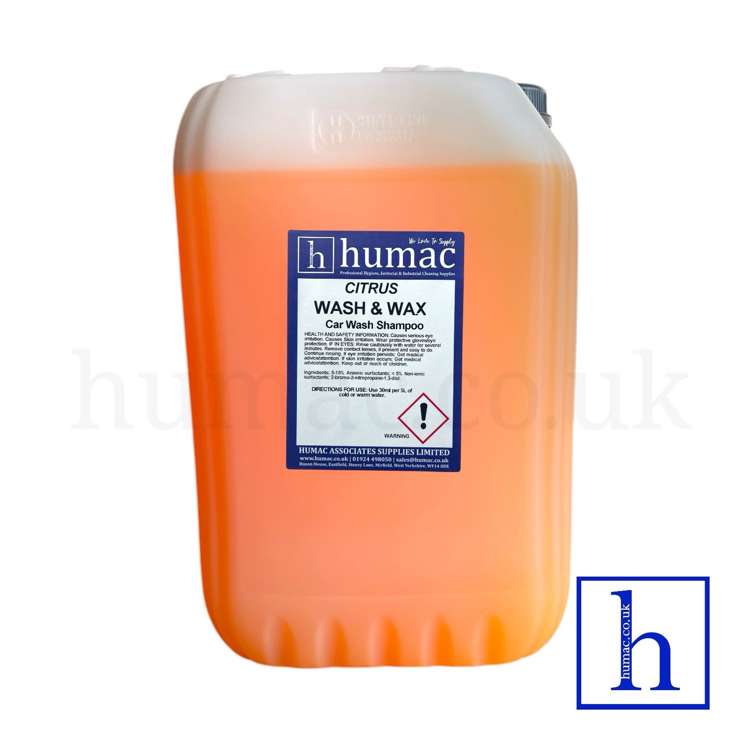 25L - CIRTUS - CAR WASH & WAX - Shampoo Clarifier PH Neutral Non Caustic - HUMAC
