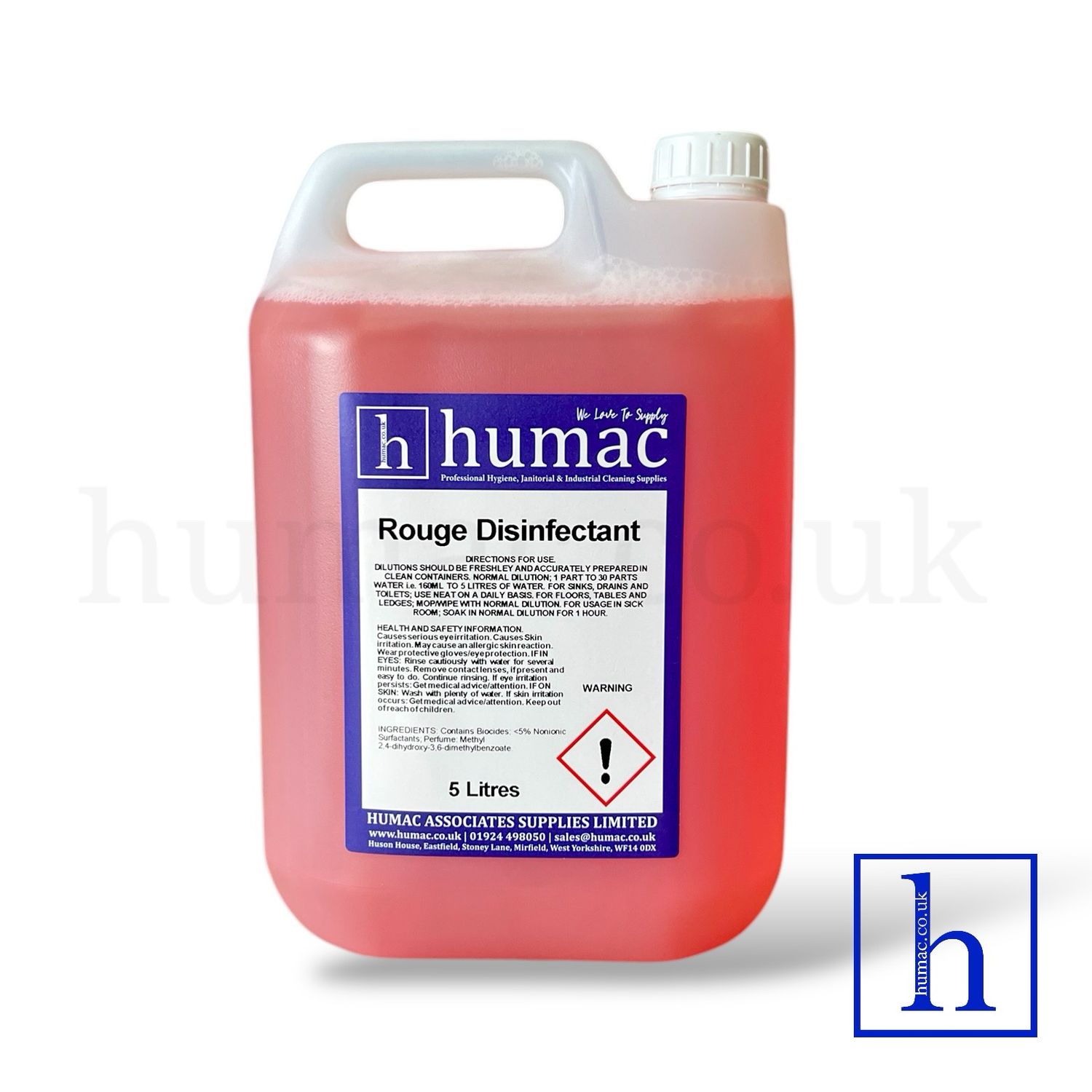 5L - ROUGE DISINFECTANT - Fresh Fragrance Deodoriser Cleaner - Wheelie Bin, Pet Kennel, Patio - OLS