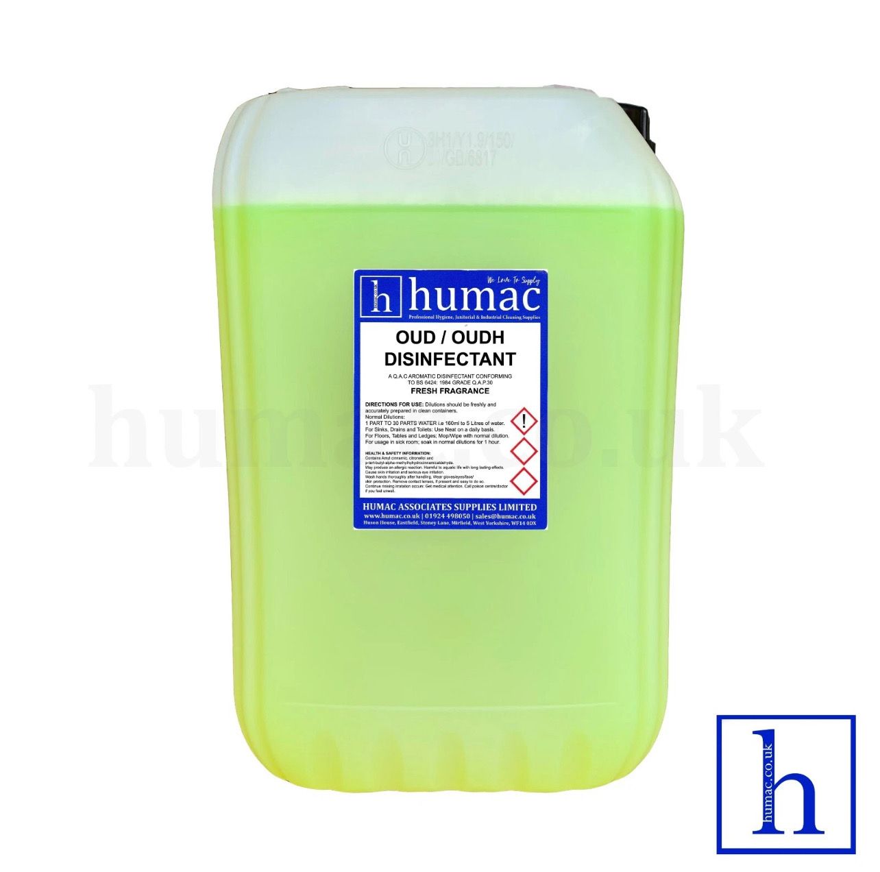 25L - OUD OUDH DISINFECTANT - Fresh Fragrance Disinfectant Deodoriser Cleaner - Wheelie Bin, Pet Kennel, Patio - OLS