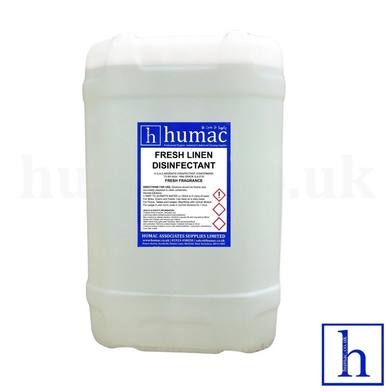 25L - FRESH LINEN DISINFECTANT - Fresh Fragrance Disinfectant Deodoriser Cleaner - Wheelie Bin, Pet Kennel, Patio - OLS