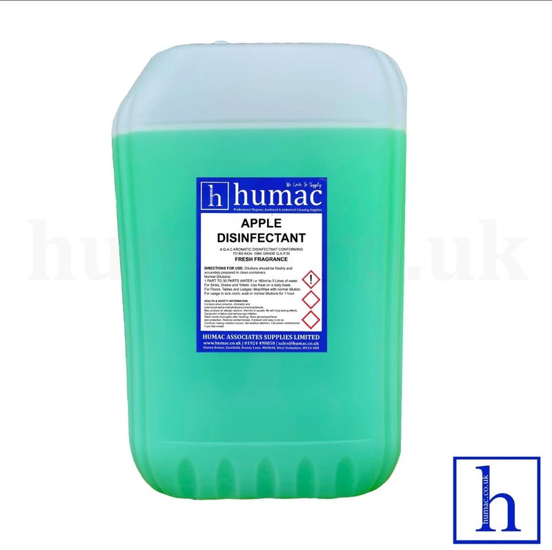 25L - APPLE - Fresh Fragrance Disinfectant Deodoriser Cleaner - Wheelie Bin, Pet Kennel, Patio  - OLS