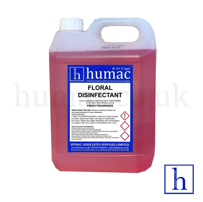 5L - FLORAL DISINFECTANT - Fresh Fragrance Deodoriser Cleaner - Wheelie Bin, Pet Kennel, Patio - OLS