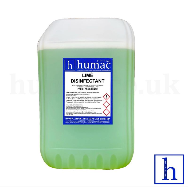 25L - LIME DISINFECTANT - Fresh Fragrance Disinfectant Deodoriser Cleaner - Wheelie Bin, Pet Kennel, Patio - OLS