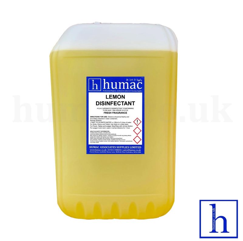 25L - LEMON DISINFECTANT- Fresh Fragrance Disinfectant Deodoriser Cleaner - Wheelie Bin, Pet Kennel, Patio - OLS