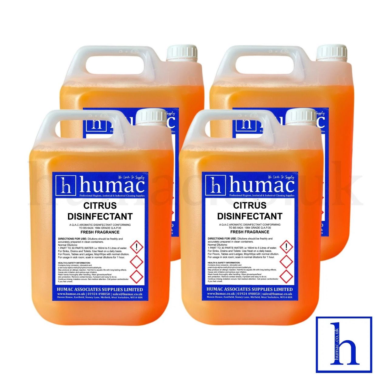 20L - CITRUS DISINFECTANT - Fresh Fragrance Deodoriser Cleaner - Wheelie Bin, Pet Kennel, Patio - OLS