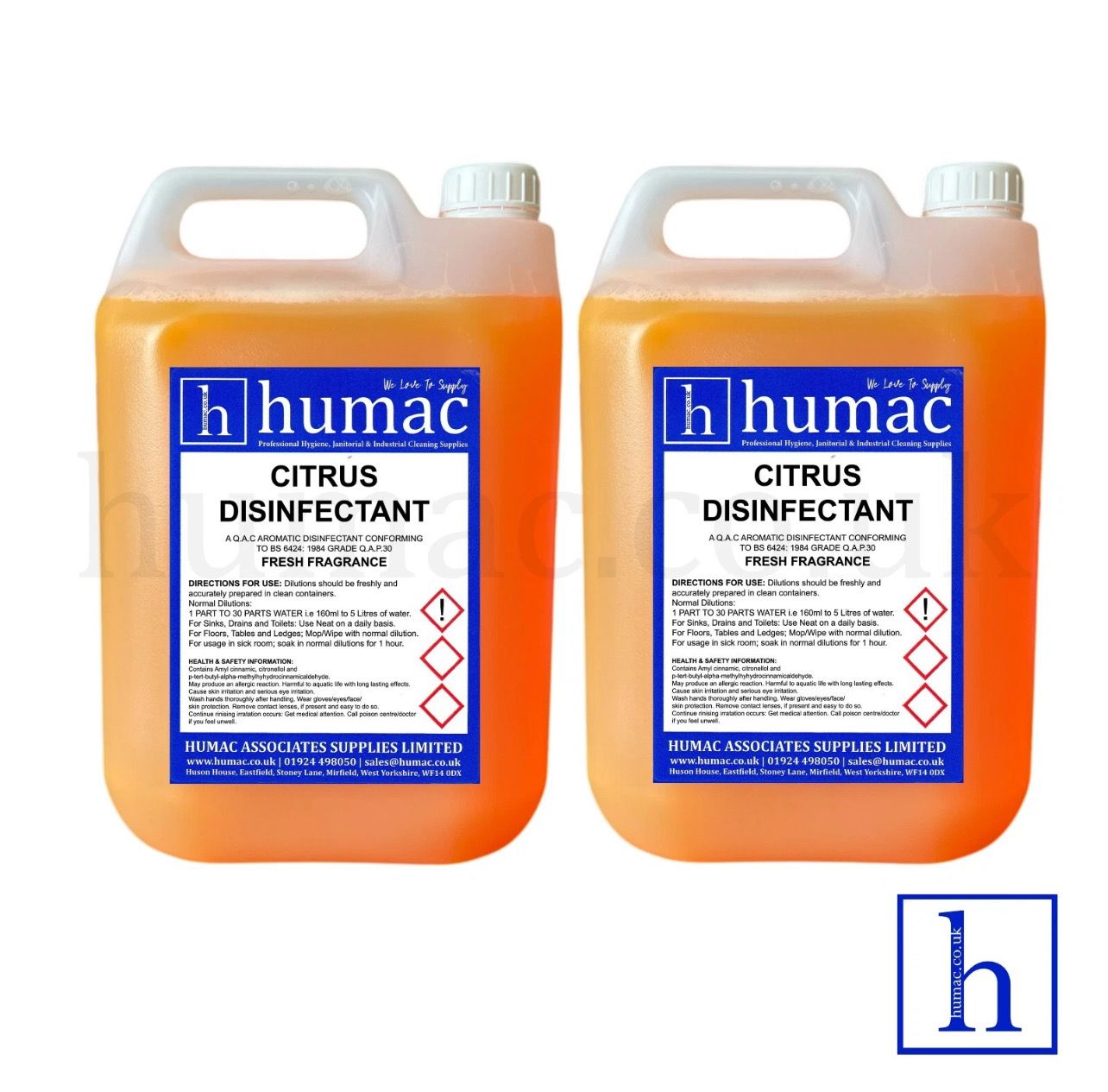 10L - CITRUS DISINFECTANT - Fresh Fragrance Deodoriser Cleaner - Wheelie Bin, Pet Kennel, Patio - OLS
