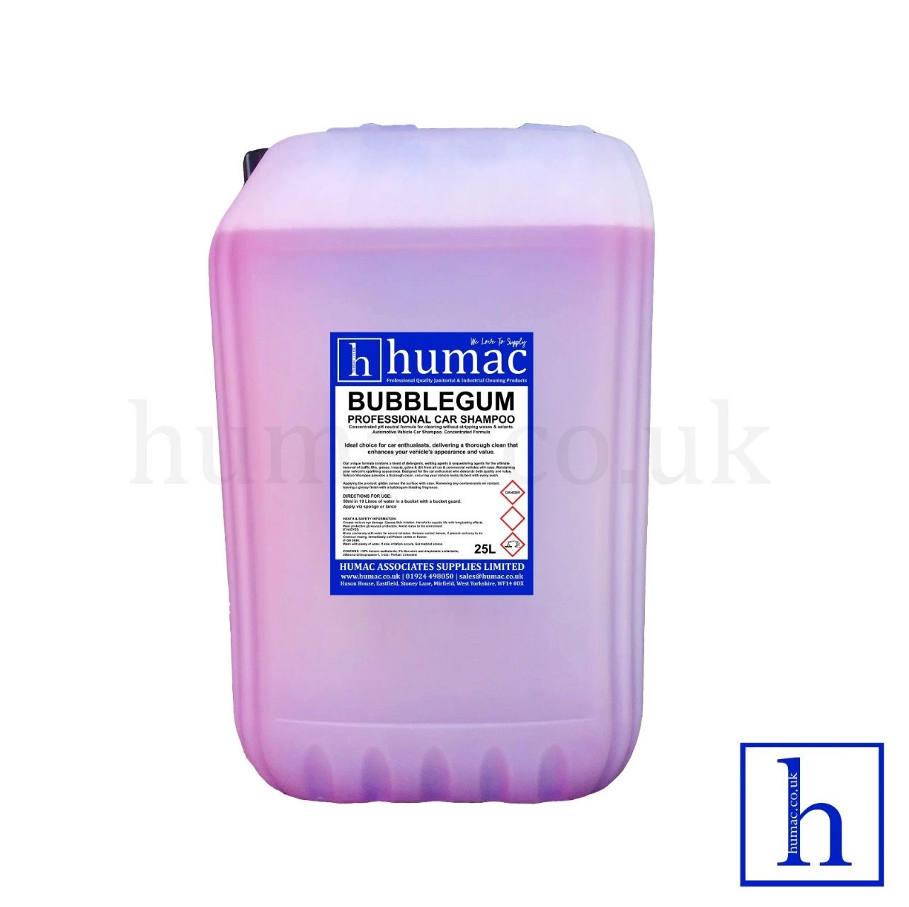 25L - Professional Car Shampoo, Valeting & Detailing - BUBBLEGUM - HUMAC