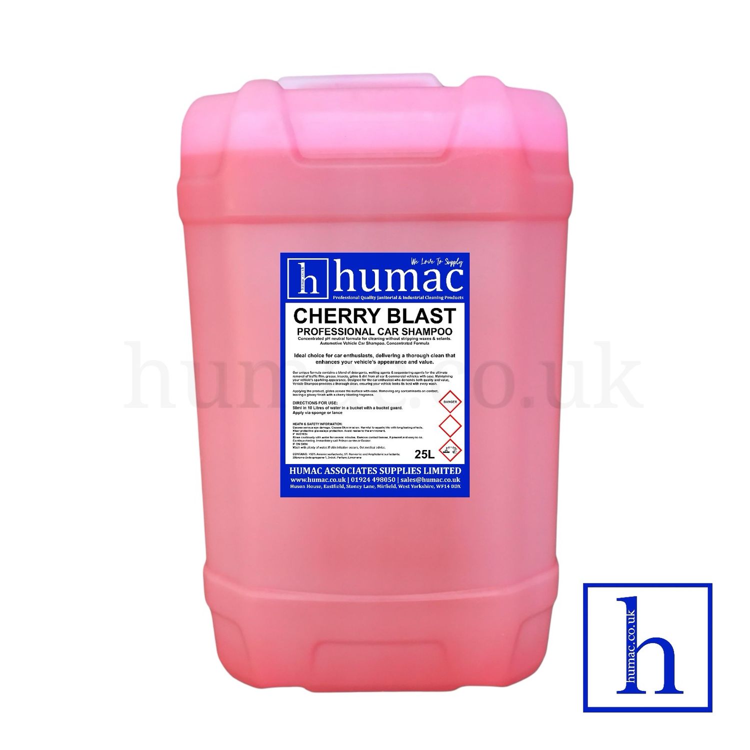 25L - Professional Car Shampoo, Valeting & Detailing - CHERRY BLAST - HUMAC
