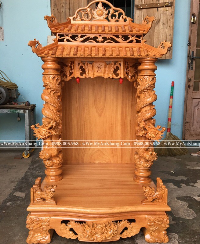 Bàn thờ thần tài ông địa mái ngói cuộn