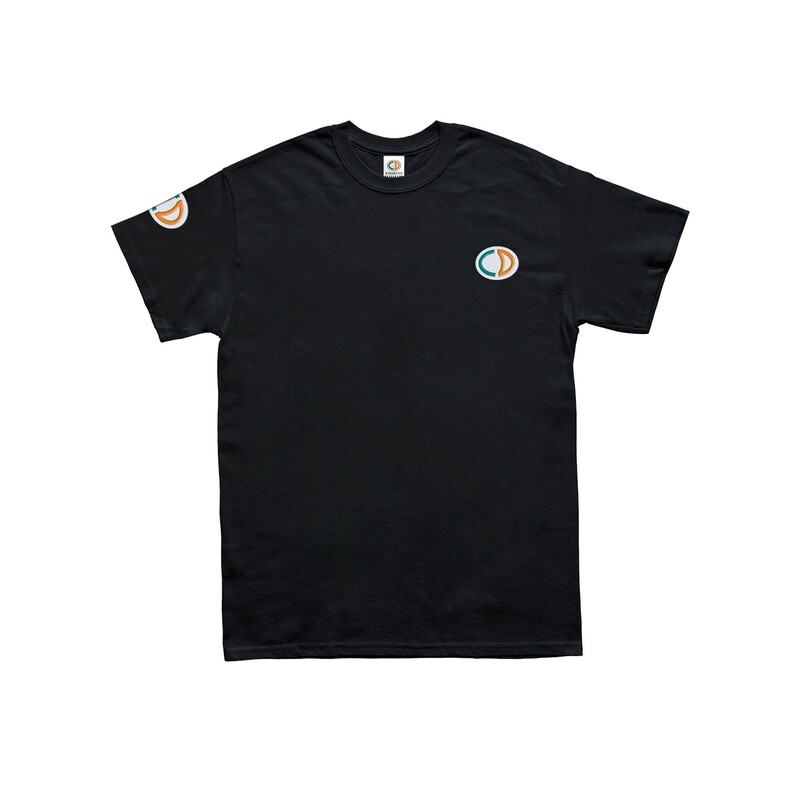 Embroidered Logo Tee - BLACK