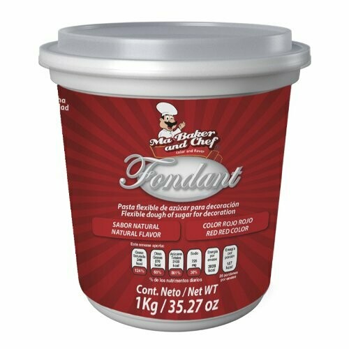 MA BAKER&CHEF FOPA03RORO-1000 Fondant Rojo Rojo 1 Kg