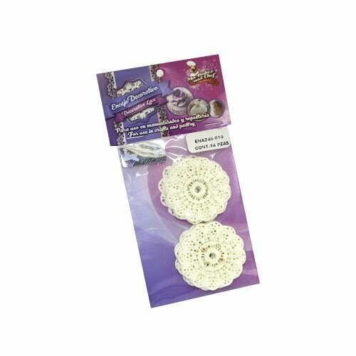 ENAZ46-014 Encaje circular BLANCO 4.5cm
