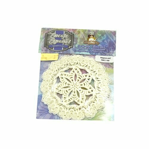 ENAZ59-007 Encaje circular BLANCO 10cm