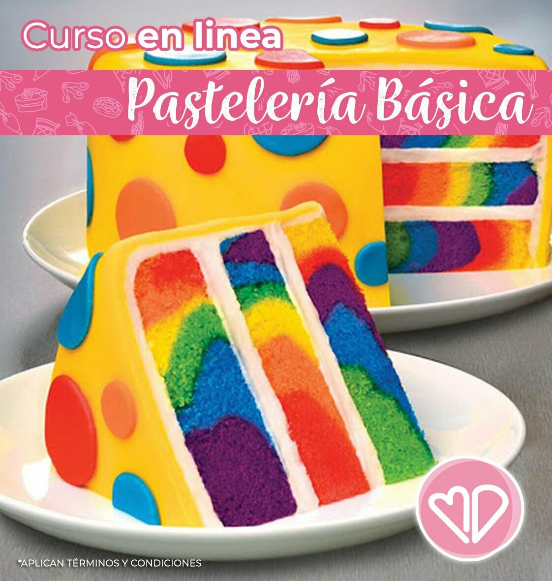 Curso EN LINEA - Red velvet, pastel arco iris y pastel zebra