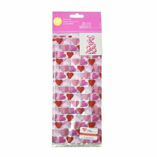 WILTON 1912-0-0131 Bolsa de celofán de CORAZONES SAN VALENTIN