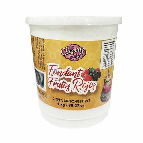 FONFR-1000 Fondant blanco sabor FRUTOS ROJOS 1k
