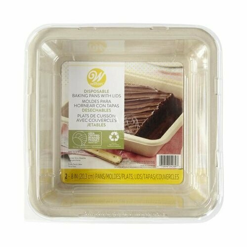 WILTON 1912-4289 Moldes desechables con tapa cuadrados