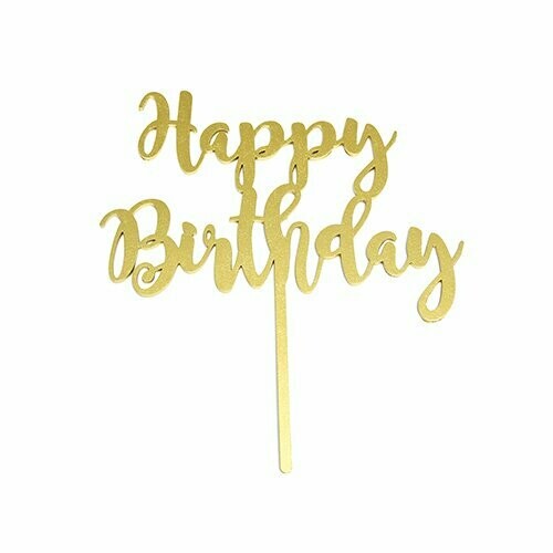 BAKE DARLING BDLG-003 Letrero Happy Birthday Gold