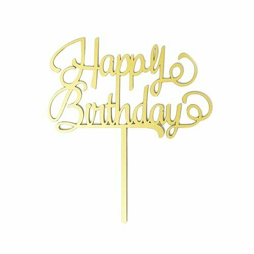 BAKE DARLING BDLG-002 Letrero Happy Birthday Gold