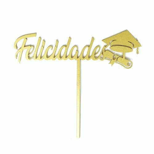 BDLG-030 LETRERO FELICIDADES GRADUACIÓN GOLD MOD 30