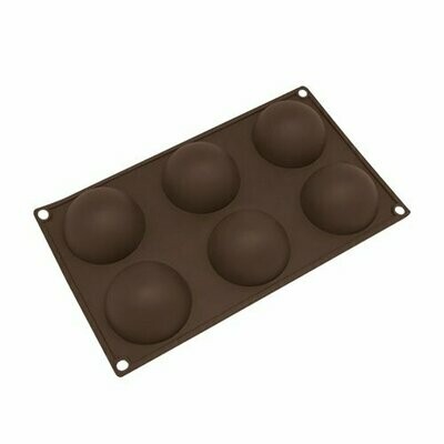 SIL001128 Molde De Silicon Media Esfera 6 Cav 6.5 x 3 cm