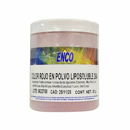 ENCO 2604-50 Color Rojo En Polvo Liposoluble 50grs.