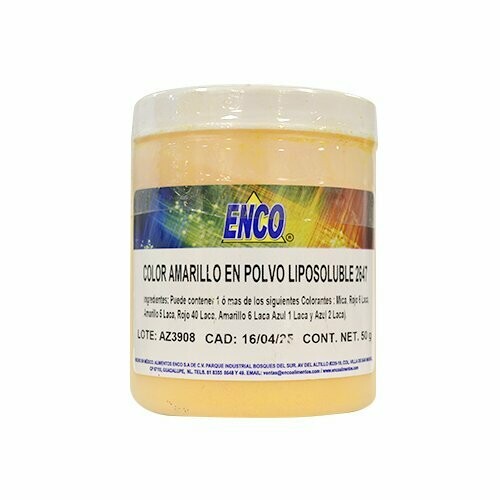 2647-50 ENCO Color Amarillo En Polvo Liposoluble 50grs.