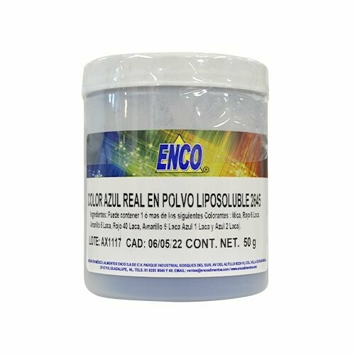 2645-50 ENCO Color Azul Rey En Polvo Liposoluble 50grs.
