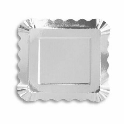 4-2576 Plato Carton Cuadrado Plata 14 4-2576 Plato Carton Cuadrado Plata 14