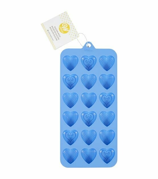 WILTON 2115-0-0123 Molde Silicon CORAZONES FANCY 18 cavidades