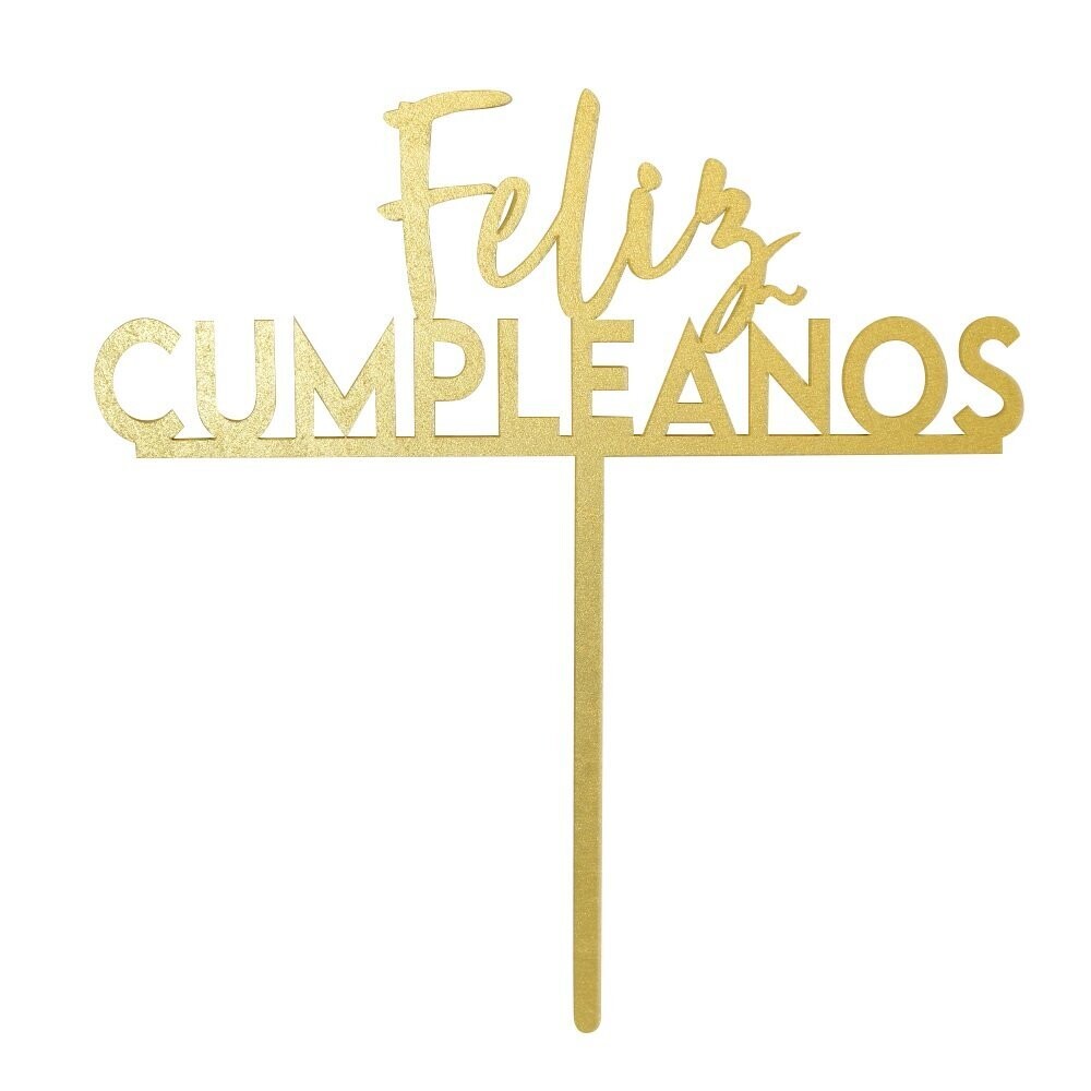 BAKEDARLING BDLG-042 Letrero FELIZ CUMPLEAÑOS Gold