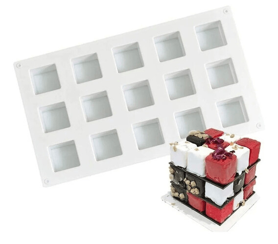 MS-08 Molde De Silicon Cuadros Rubik