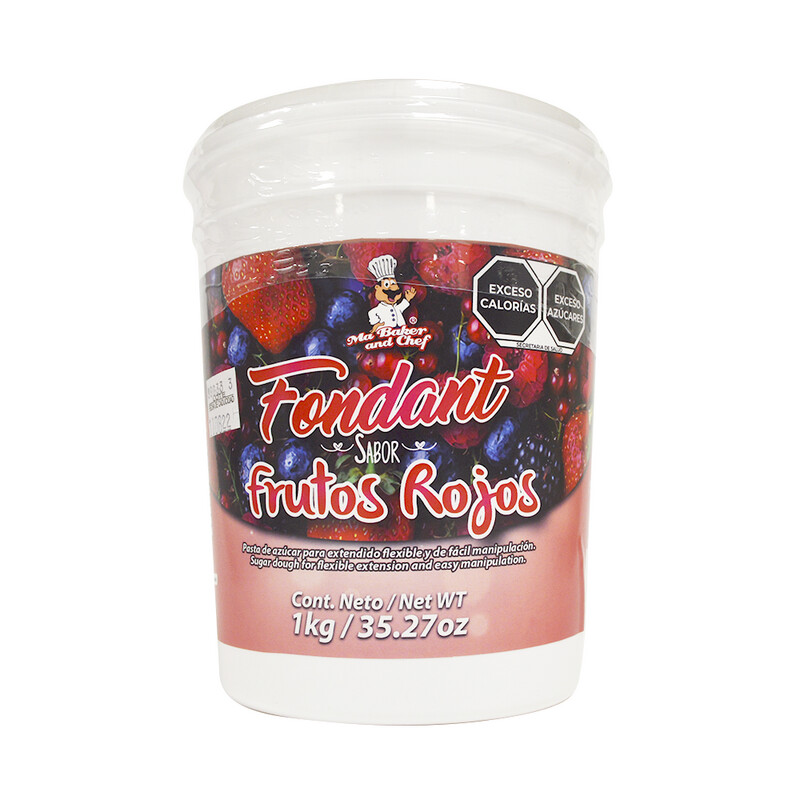 MA BAKER&CHEF FOPA09-1000 Fondant Frutos Rojos Blanco 1 Kg