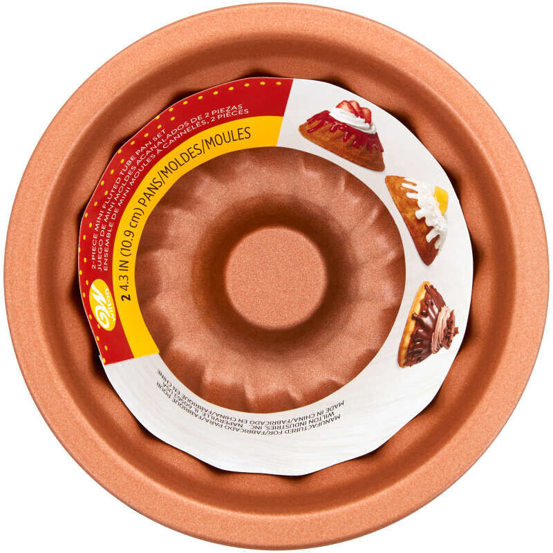 WILTON 2105-0-0715 Juego 2 Moldes Mini Fluted 4 Pulg Copper