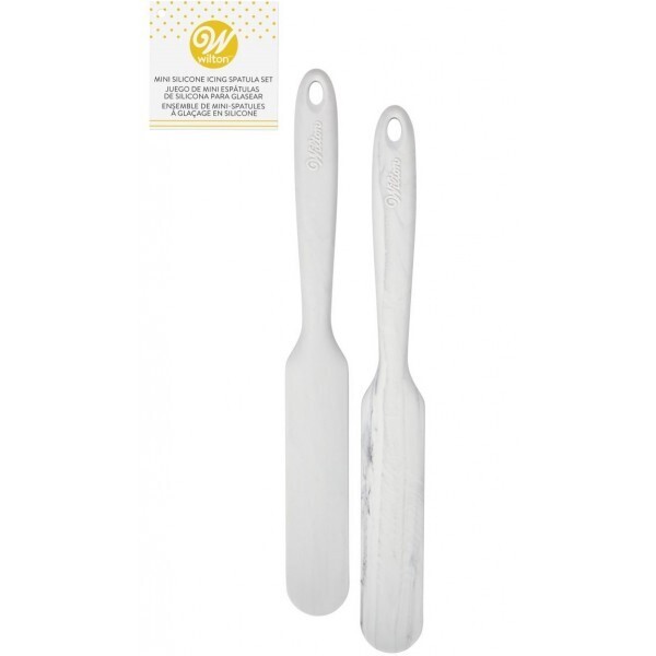 WILTON 2103-0-0215 Espatula Mini de Silicon Multiusos Gris Marmol 2 Piezas