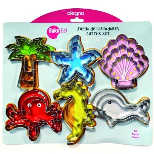 CTR000624 Juego Cortador De Palmera Pulpo Concha 18 pzas