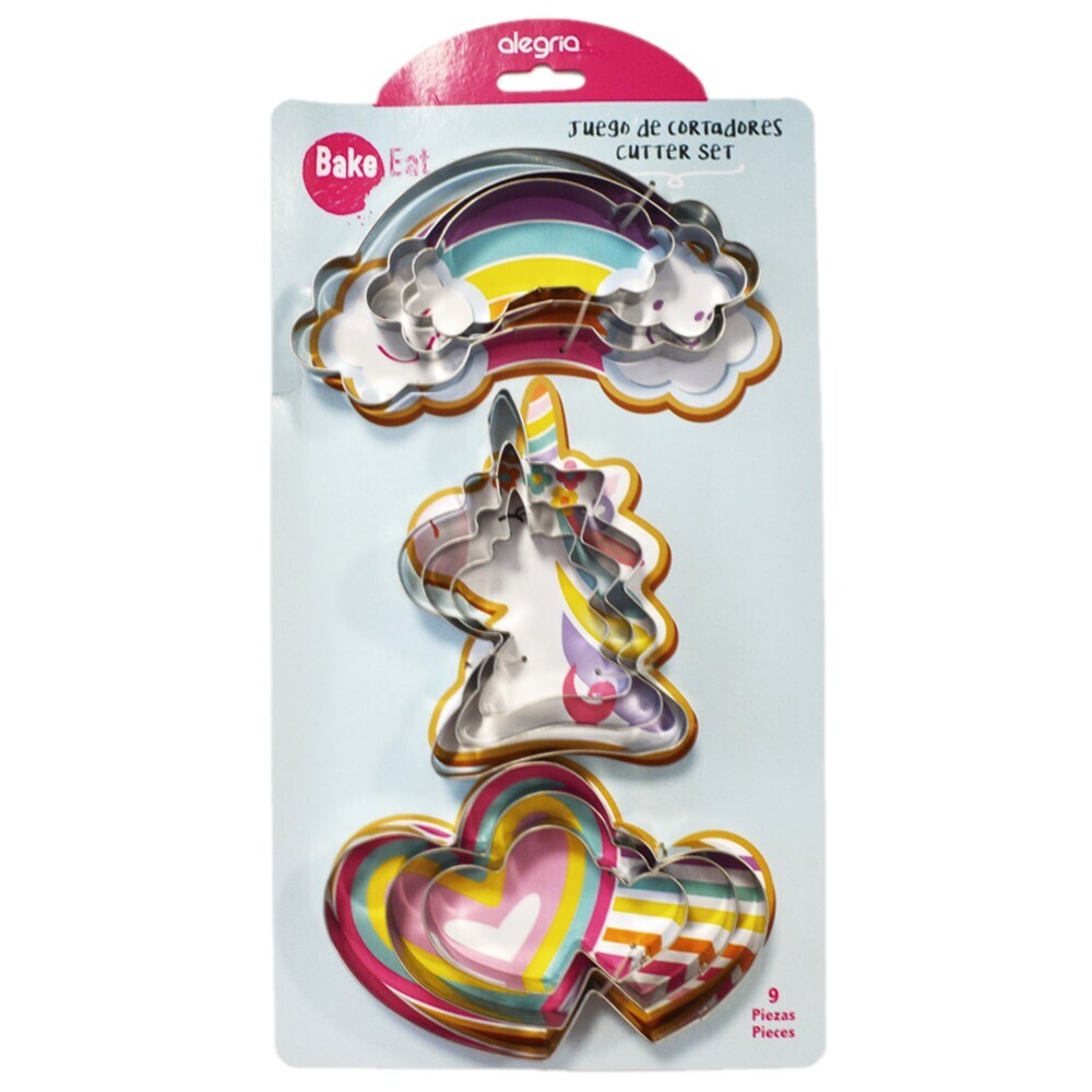 CTR000611 Juego Cortador De Nube Unicornio Corazon 9pzas